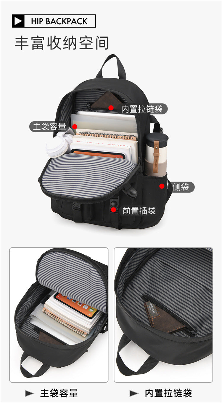 Double-shoulder backpack for travel computer backpack, with customizable patterns or text