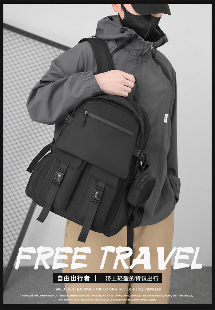 Double-shoulder backpack for travel computer backpack, with customizable patterns or text